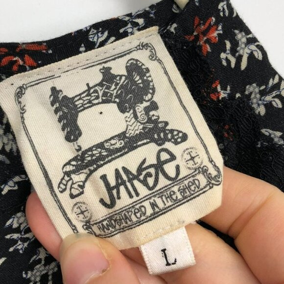 Jaase Australia Boho abstract print cropped short sleeve t-shirt LG - Picture 6 of 12